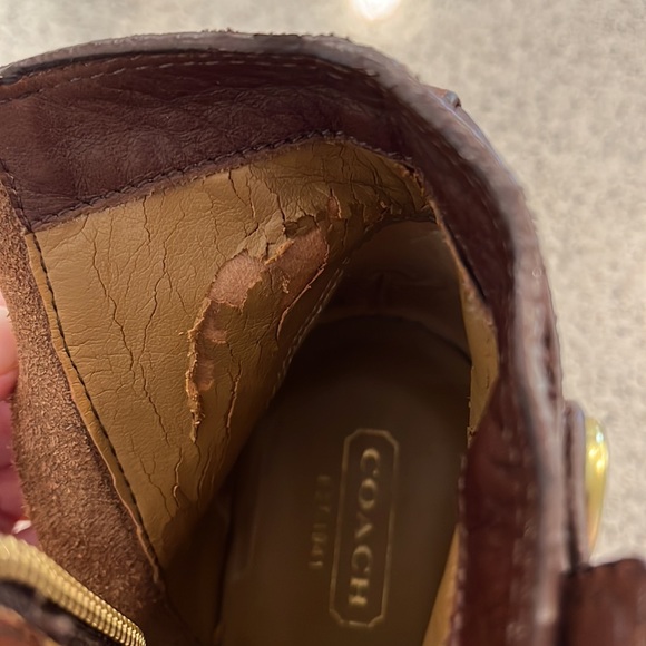 Coach Page Brown Embossed Ankle Boots. - Picture 15 of 15